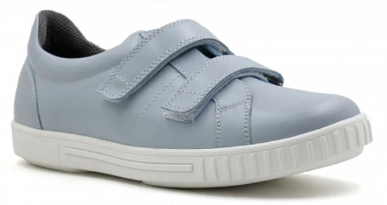 Кеды ортопедические женские кожаные Ортомода 61143-Х-617 увеличенной полноты голубые фото 1