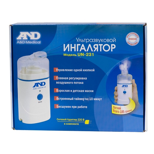 Ингалятор ультрозвуковой A&D с аккумулят. батареей UN-231  фото 2