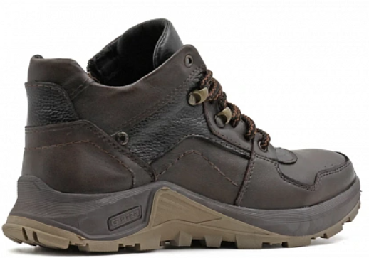 Кроссовки ортопедические мужские утепленные Ортомода 92563-Х-102 коричневые кожаные фото 3