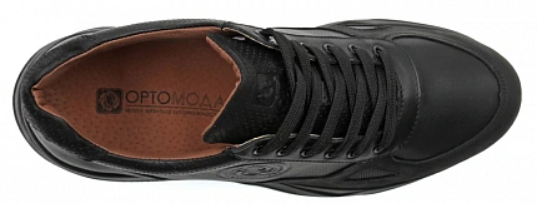 Кроссовки ортопедические мужские Ортомода 930411-Х-001 черные кожаные фото 5