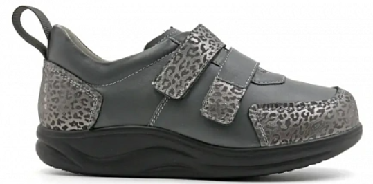 Полуботинки ортопедические женские Ортомода 82389-Х-504 СД серые увеличенной полноты на липучке фото 2