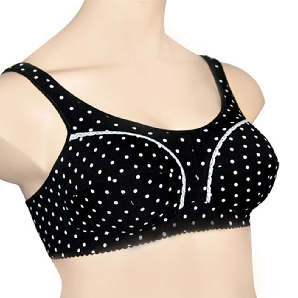 Бюстгальтер после мастэктомии Черный с белыми точками ЛФ0789-3К П01 фото 1