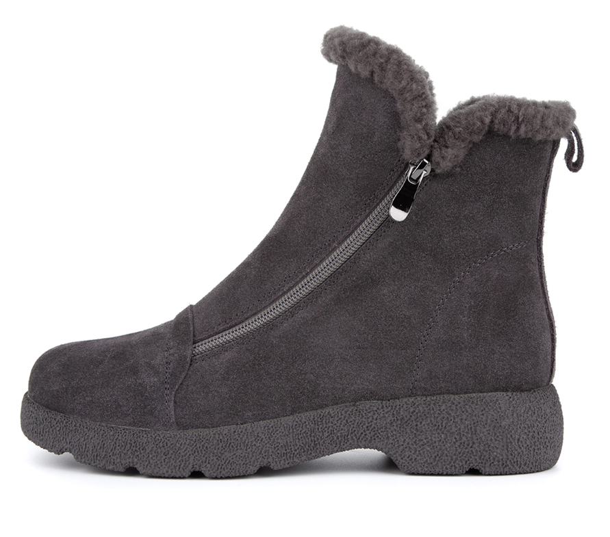 Полусапоги ортопедические женские зимние Ортомода 88031-В-904 серые замша с шерстью фото 4